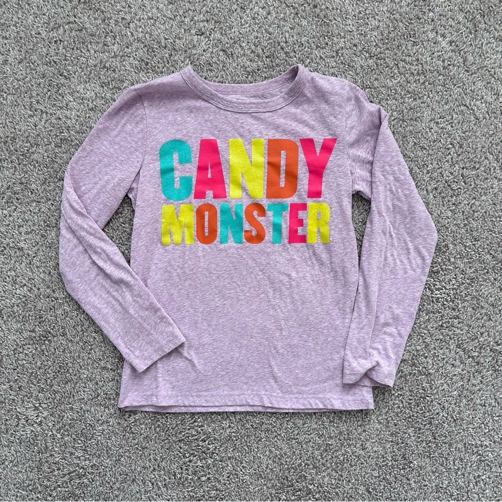 Crewcuts Halloween CANDY MONSTER l/s tee girls size 10